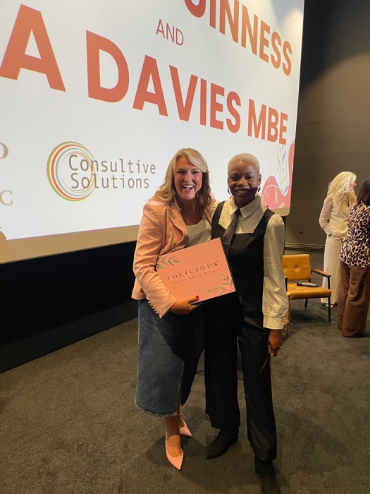Sara Davies MBE with the Tolicious founder at a Consultive Solutions event